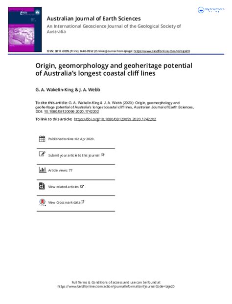 Origin, geomorphology and geoheritage potential of Australia’s .